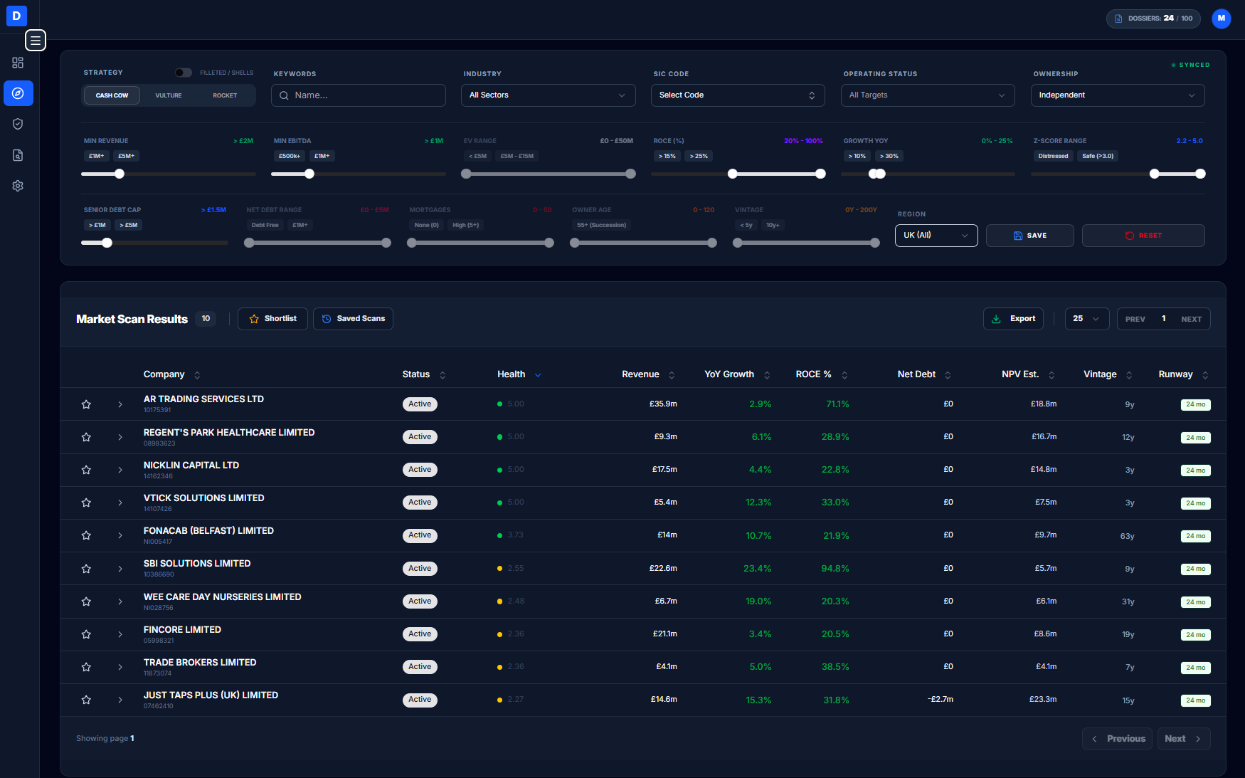 DataDeck Radar Interface